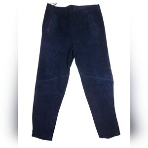 Vintage Black Suede Leather Pants